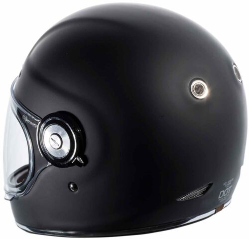 Torc T1 Helmet Flat Black Retro Vintage Style Full Face DOT XS-2XL 