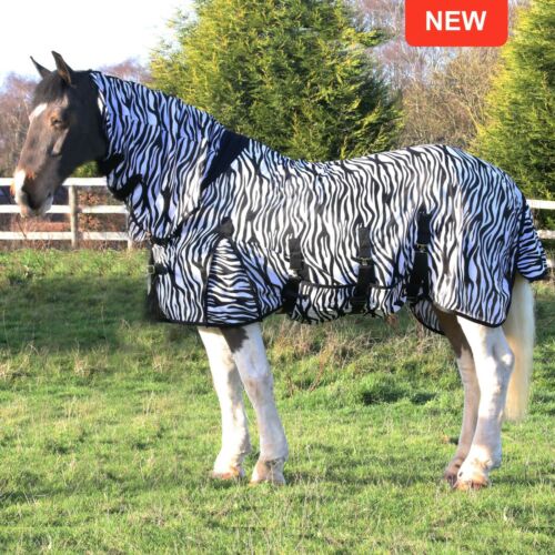 All Sizes Gallop Zebra 200gsm Mesh Fly Rug with Neck 