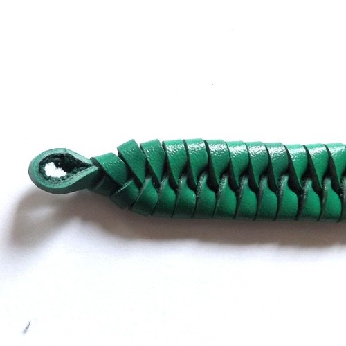 GREEN REAL LEATHER ADJUSTABLE FRIENDSHIP BRACELET WRISTBAND TIE ON STRAP