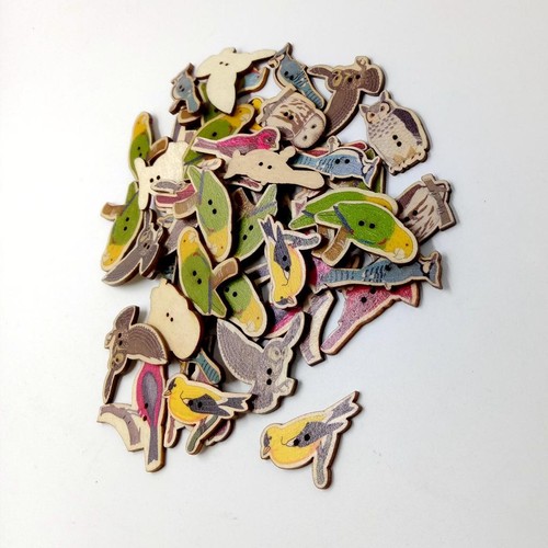 100pcs Novelty Wooden Animal Owl Buttons Decorative Sewing Buttons Scrapbook