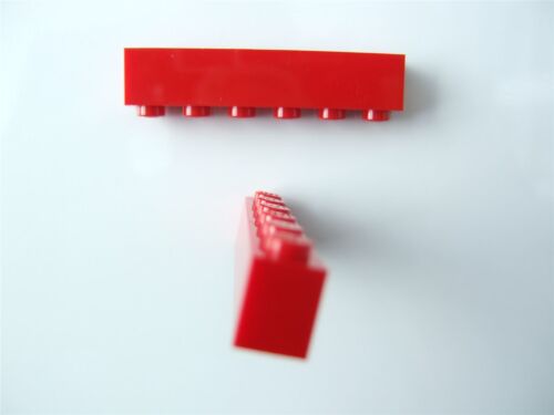 - 300921 2 x Lego brique rouge taille 1x6 pièces et morceaux 