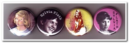 SYLVIA PLATH Buttons Pins 4 poet poetry bell jar ariel
