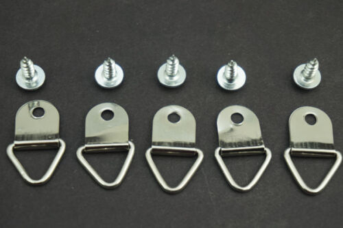 Screw 2//10//20//50//100 D-Ring Painting Picture Frame Hanger Hanging Hooks