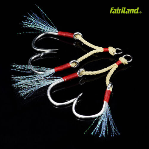 Assist hook titanium steel BKK jig fishing hook lead fish hooks 4 sizes 2pcs/bag 