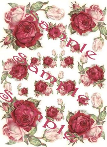 Shabby Roses Victorian  Waterslide Decals 