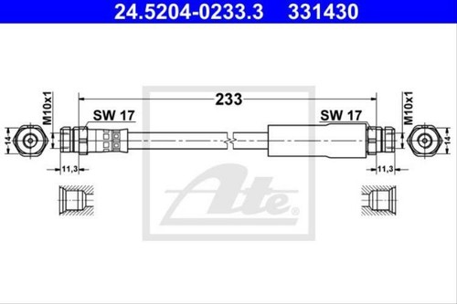 Original ATE 24.5204-0233.3 Bremsschlauch