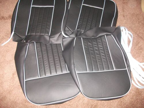MGB ROADSTER LEATHER FRONT SEAT COVERS 1962-1968 NON RECLINERS SUPER QUALITY 