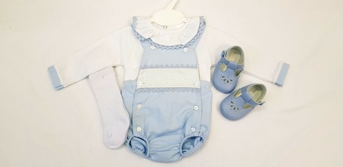 NEW Baby Girl Boy Spanish Romany Style Jam Pants Set BLUE 0-9 month FREE SOCKS