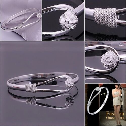 New Silver Set Lady//Men 925Silver Set Silver Bracelet Necklace Earring Ring+Bag