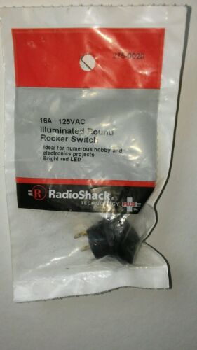 Illuminated Round Rocker Switch 16A at 125VAC by RadioShack #275-0020 New!!