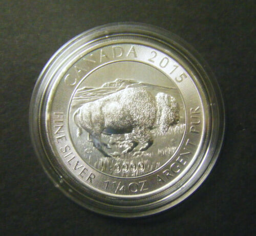 2015 Canada $8 1.25oz 1 1//4 oz Bison .9999 Fine Silver Bullion coin round
