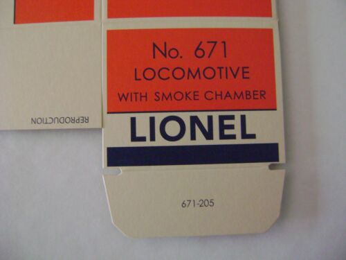 Lionel 671 Steam Turbine Licensed Lionel Reproduction Box
