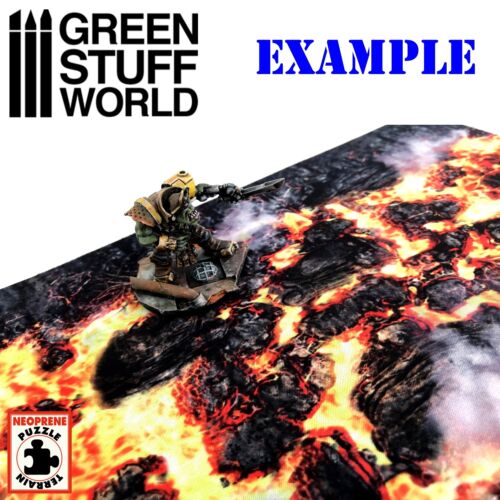 2D Terrain Set RIVIERE DE LAVE Neoprene Wargames Warhammer 9th-Age Warmachine