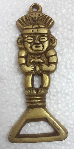 African Tribal Head Shaped Soda Beer Bottle Opener Vintage Brass Unique Dec BM2