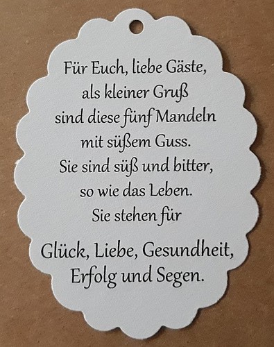 Feste Besondere Anlasse 10 50 Geschenkanhanger Mandelspruch Hochzeit Gastgeschenk Etiketten Taufe Mobel Wohnen Blowmind Com Br