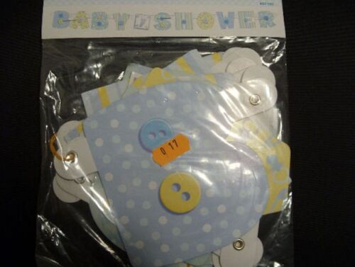 Baby Shower party 11 piece jointed card banner pink blue yellow FREE POSTAGE