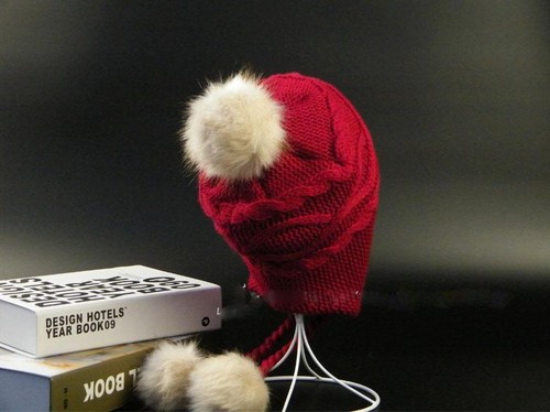 Family Mother/&Me Knitted Wool Hat Faux Fur Ball Hat Baby Kids Winter Warm Cap