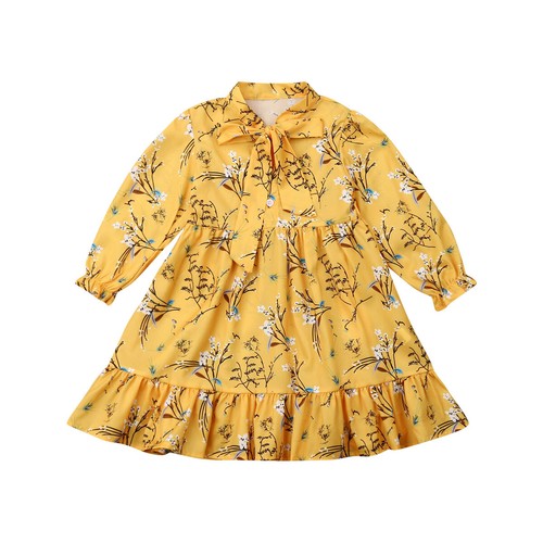 Kids Girl Long Sleeve Floral Maxi Boho Dress Toddler Outfits Holiday Party Dress