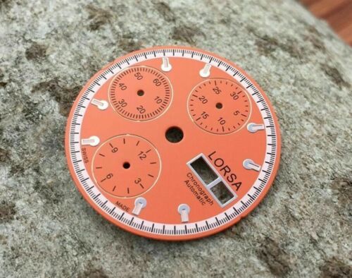 Lorsa orangefarbenes Ziffernblatt für ETA Valjoux 7750 swiss made Uhrwerk neu