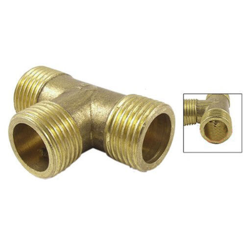 Brass T Shape Water Fuel Pipe Tee Adapter Verbinder 1/2" Thread 50 x 34mm 