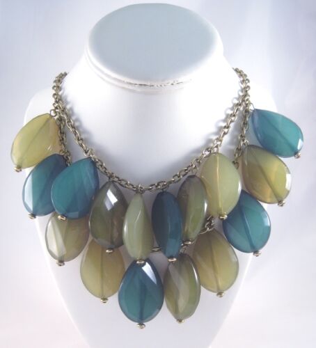 New Layered Statement Necklace With Large 1.5/" Acrylic Drops #N2303