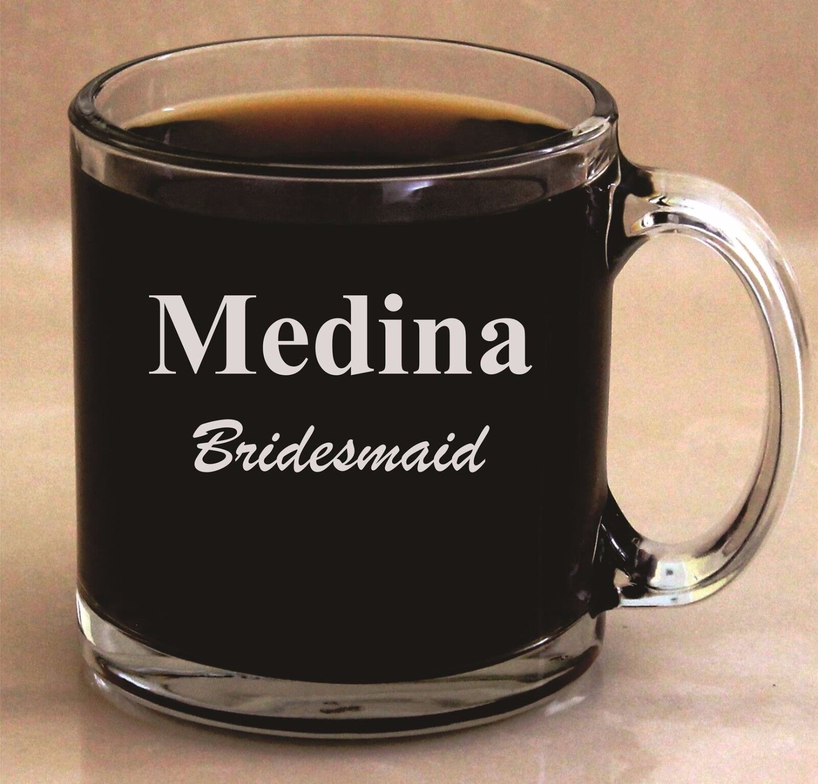 Personalized Etched Glass Coffee Mug Custom Engraved