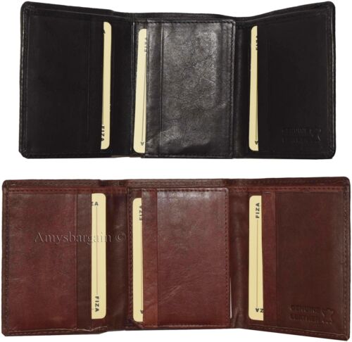 FIZA NY Leather men/'s trifold wallet,10 Credit Cards Mens 2 billfolds wallet BN