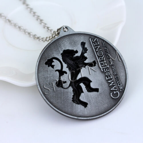 Game of Thrones Jewellery Lannister Lion Antique Silver Pendant Necklace