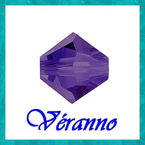 20 toupies 6mm purple velvet cristal de swarovski.