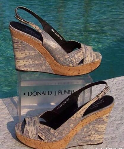 Details about  / Donald Pliner Couture Lizard Leather Wedge Shoe New Tejus Mushroom $275 NIB