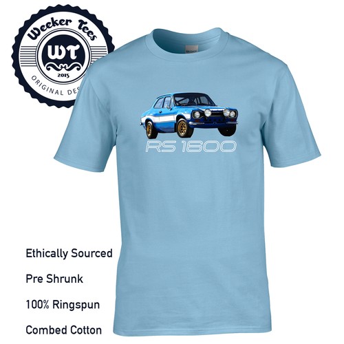 Ford Escort MK1 Tribute T shirt Mens Fathers Retro Classic Car Mexico RS 1600