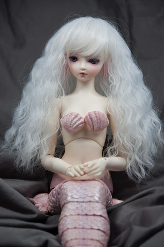 8-9 NEW Doll Wig Crimped Snow White BJD Ball Jointed Doll Size 6-7