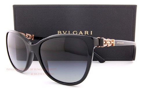 Brand New BVLGARI Sunglasses 8145B 501//8G Black//Grey Gradient For Women Size 55
