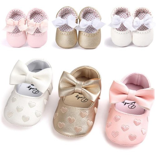 Newborn Baby Girl Soft Sole Crib Shoes Leather Sneakers Pram Anti-slip Prewalker