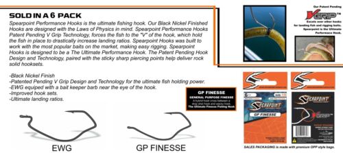 NEW Spearpoint Performance Hooks w//Grip Technology Finesse /& EWG Choose Size