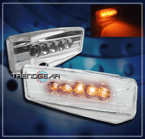 UNIVERSAL YELLOW LED SIGNAL SIDE MARKER LIGHT PAIR ACURA AUDI BMW CADILLAC CHEVY