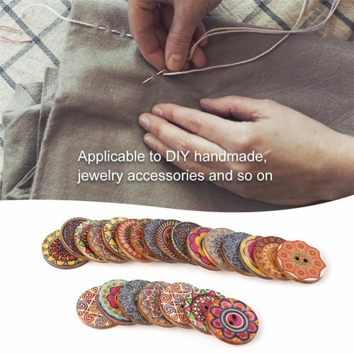 Wood buttons 1 Inch Assorted Vintage Qincling 100 PCS Wooden Buttons For Crafts