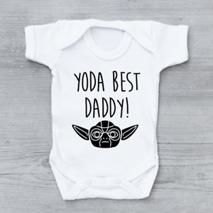 Unisexe Star Wars thème bébé grandir Body Gilet Cadeau Yoda le meilleur papa 