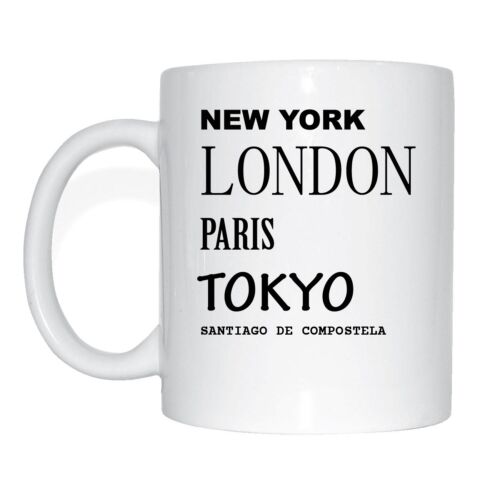 Paris New York Tokyo London SANTIAGO DE COMPOSTELA Tasse Kaffeetasse