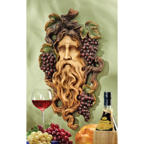 French Legend Grape Harvest Greenman God of Wine Vintage Wall Decor Sculpture