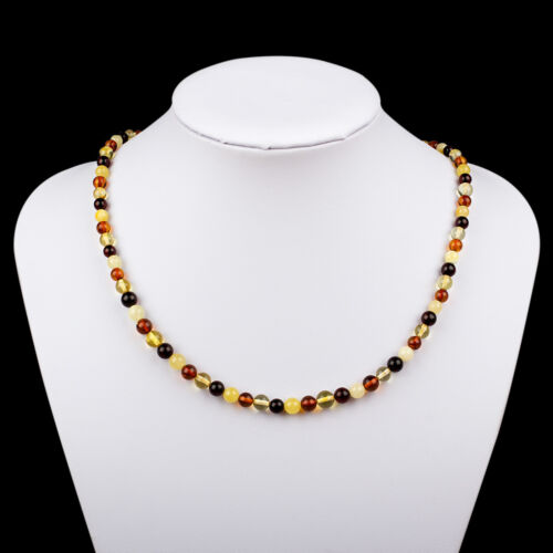 Natural Baltic Amber Adult Round  Beads Necklace in any Color You Choose