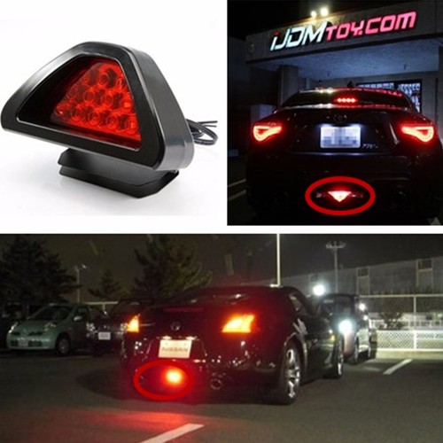 New F1 12LED Rear Tail High Brake Stop Light Third Strobe Safety Fog Lamp Bumper