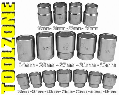 HEAVY DUTY 3//4/" Inch dr Socket Set 19-50mm 6 Point Sockets Ratchets Extensions