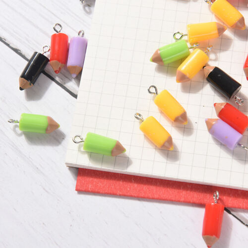 10PCS Mixed Pencil Jewelry Crafts Charm Pendant Keychain Necklace DIY J`S2 