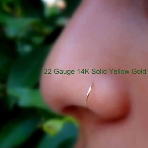 Cartilage Earring-14k Solid Rose Gold 22g-16g 7mm Nose Ring Hoop Helix Tragus 