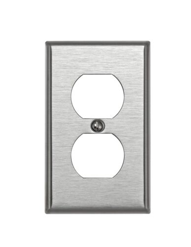 Stainless Steel Receptacle Cover Plate Brushed aluminum 5 PACK