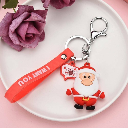 Santa Claus Keychain Cartoon Bag Soft Pendant Christmas Gift Doll Pendant New