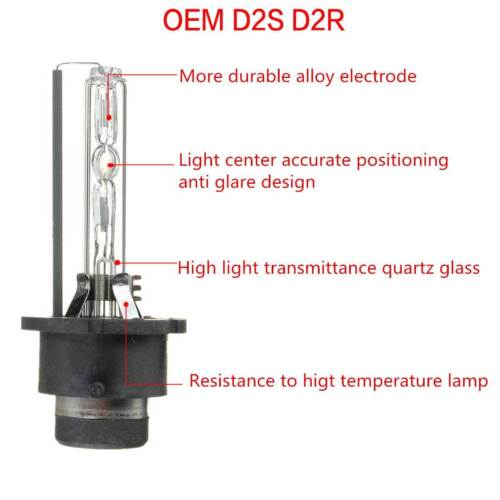 2PCS D2R//D2S HID Xenon Headlight Replacement Bulb Lamp 5000K 6000K 8000K 10000K