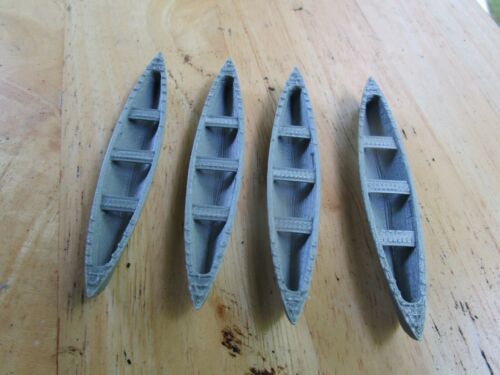 /" S  SCALE /" CANOES    L@@K  3D PRINTED  SILVER  COLOR   1//64  1:64 4