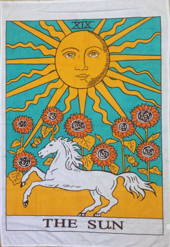 Tapestry Small The Sun Tarot Card Cotton Poster Indian Bohemian Wall Hanging Art